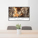 24x36 Mount St. Helens Washington Map Print Lanscape Orientation in Ember Style Behind 2 Chairs Table and Potted Plant