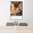 24x36 Mount St. Helens Washington Map Print Portrait Orientation in Ember Style Behind 2 Chairs Table and Potted Plant