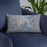 Custom Mount St. Helens Washington Map Throw Pillow in Afternoon on Blue Colored Chair