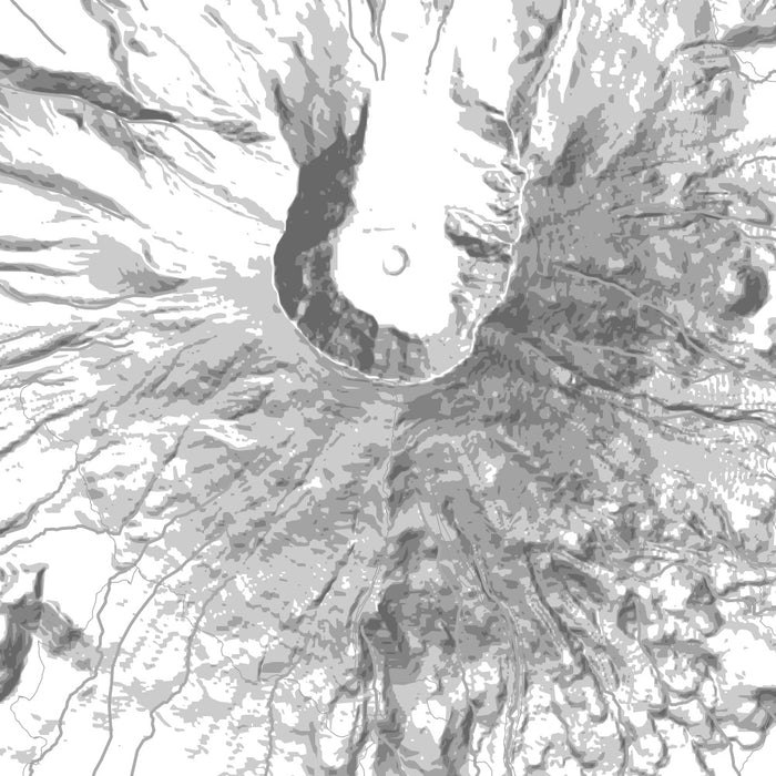 Mount St. Helens Washington Map Print in Classic Style Zoomed In Close Up Showing Details