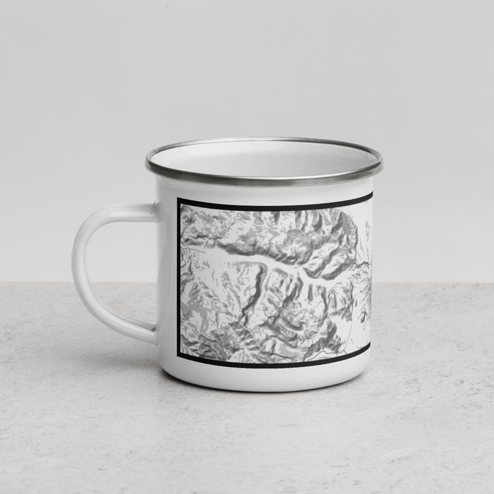 Left View Custom Mount St. Helens Washington Map Enamel Mug in Classic