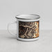 Left View Custom Mount St. Helens Washington Map Enamel Mug in Ember