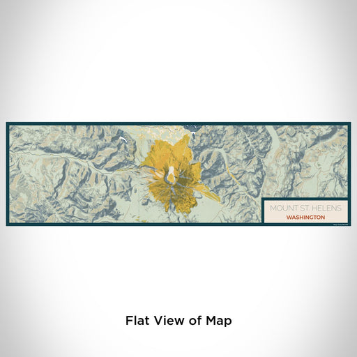 Flat View of Map Custom Mount St. Helens Washington Map Enamel Mug in Woodblock