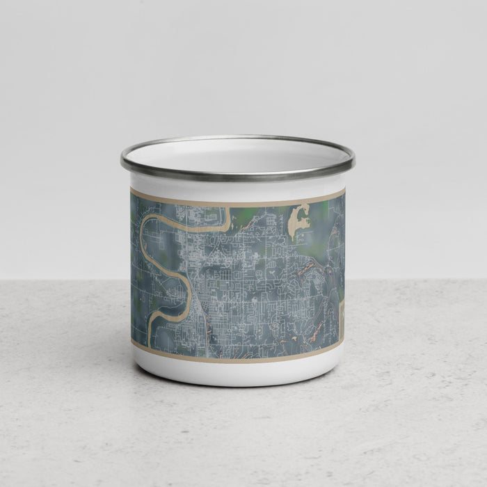 Front View Custom Mount Vernon Washington Map Enamel Mug in Afternoon