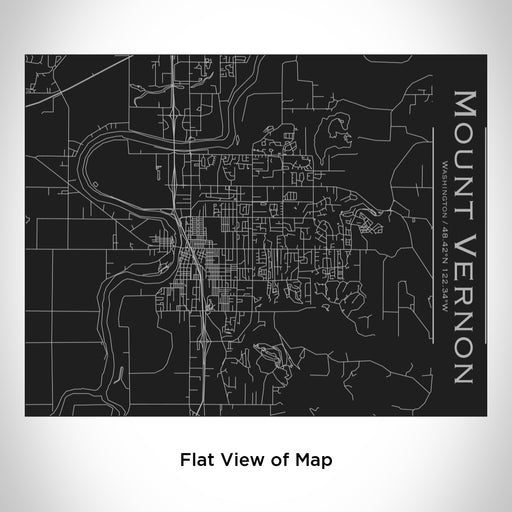 Rendered View of Mount Vernon Washington Map Engraving on 20oz Stainless Steel Insulated Bottle with Bamboo Top in Black