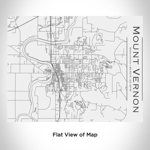 Rendered View of Mount Vernon Washington Map Engraving on 20oz Stainless Steel Insulated Bottle with Bamboo Top in White