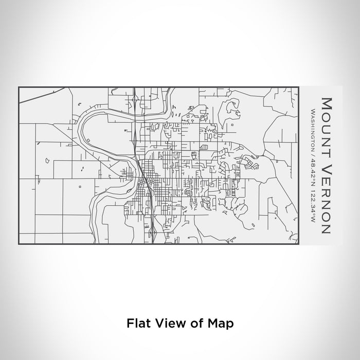 Rendered View of Mount Vernon Washington Map Engraving on 17oz Stainless Steel Insulated Cola Bottle in White