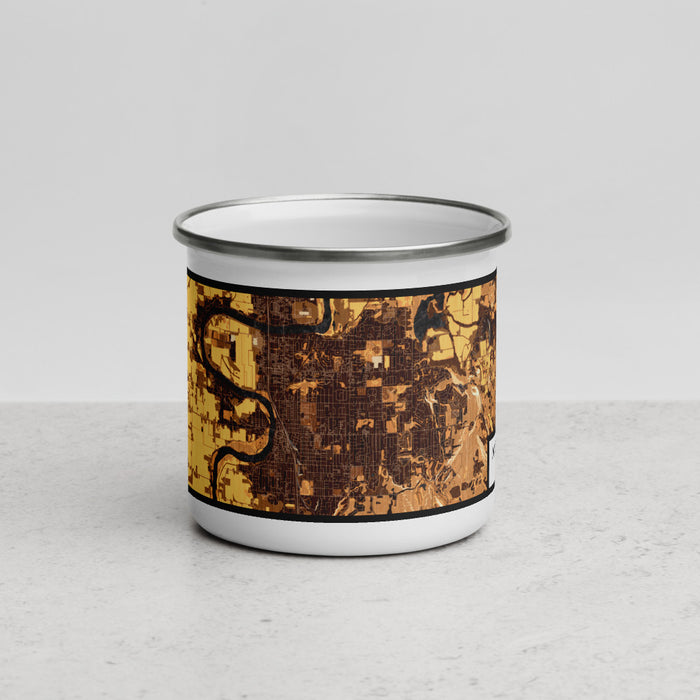 Front View Custom Mount Vernon Washington Map Enamel Mug in Ember