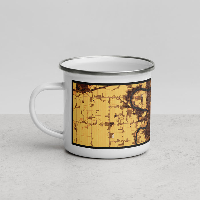 Left View Custom Mount Vernon Washington Map Enamel Mug in Ember