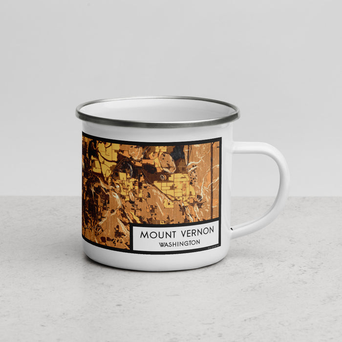 Right View Custom Mount Vernon Washington Map Enamel Mug in Ember