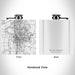 Rendered View of Mount Vernon Washington Map Engraving on 6oz Stainless Steel Flask in White