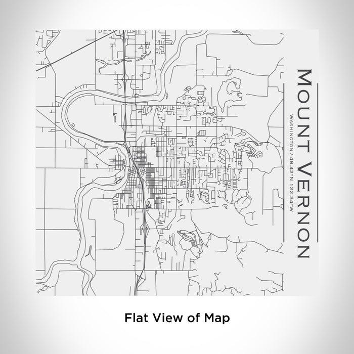 Rendered View of Mount Vernon Washington Map Engraving on 17oz Stainless Steel Insulated Tumbler in White