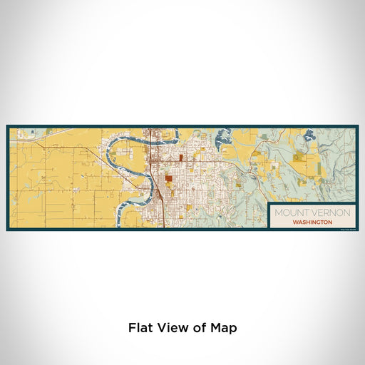 Flat View of Map Custom Mount Vernon Washington Map Enamel Mug in Woodblock