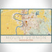 Mount Vernon Washington Map Print Landscape Orientation in Woodblock Style With Shaded Background