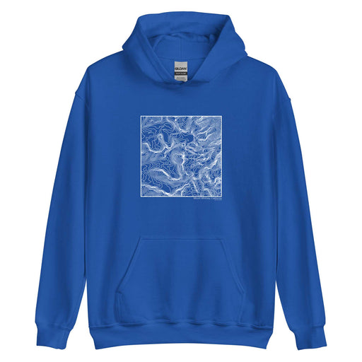 Mount Whitney California Topographic  Map Unisex Hoodie Sweater with City inscription in Royal Blue
