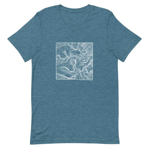 Mount Whitney California Topographic  Map Unisex T-Shirt with City inscription in Heather Teal