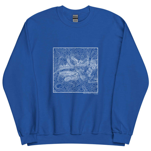 Mount Wilson Colorado Topographic  Map Unisex Crewneck Sweater with City inscription in Royal Blue