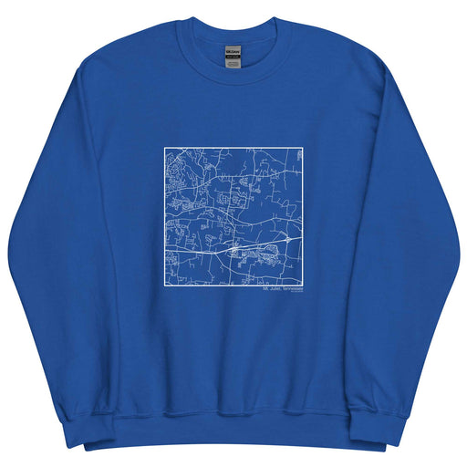 Mt. Juliet Tennessee  Map Unisex Crewneck Sweater with City inscription in Royal Blue