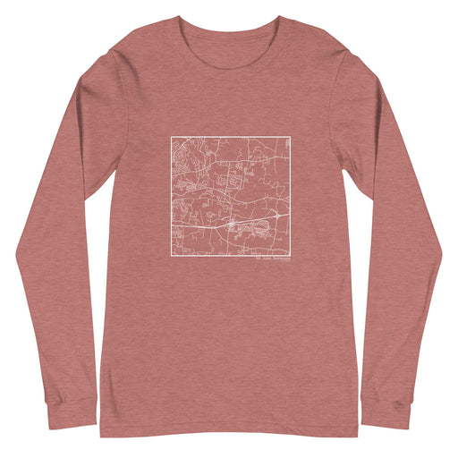 Mt. Juliet Tennessee  Map Unisex Long-Sleeve T-shirt with City inscription in Heather Mauve