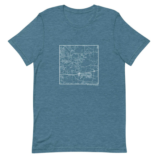 Mt. Juliet Tennessee  Map Unisex T-Shirt with City inscription in Heather Teal