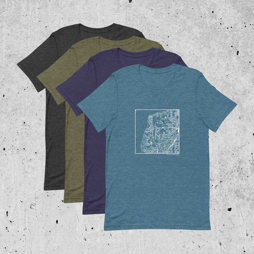 Mukilteo Washington  Map Unisex T-Shirts in Multiple Colors