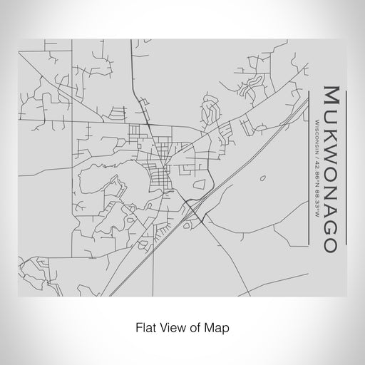 Rendered View of Mukwonago Wisconsin Map on 20oz Stainless Steel Insulated Bottle with Bamboo Top