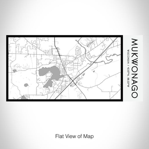 Rendered View of Mukwonago Wisconsin Map on 17oz Stainless Steel Insulated Bottle with printed classic style map