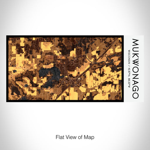 Rendered View of Mukwonago Wisconsin Map on 17oz Stainless Steel Insulated Bottle with printed ember style map