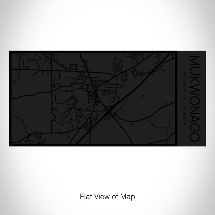 Rendered View of Mukwonago Wisconsin Map on 17oz Stainless Steel Insulated Cola Bottle in Stainless in Matte Black