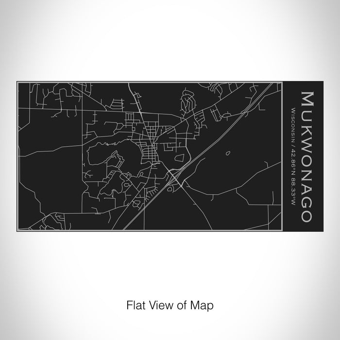 Rendered View of Mukwonago Wisconsin Map on 17oz Stainless Steel Insulated Cola Bottle in Black
