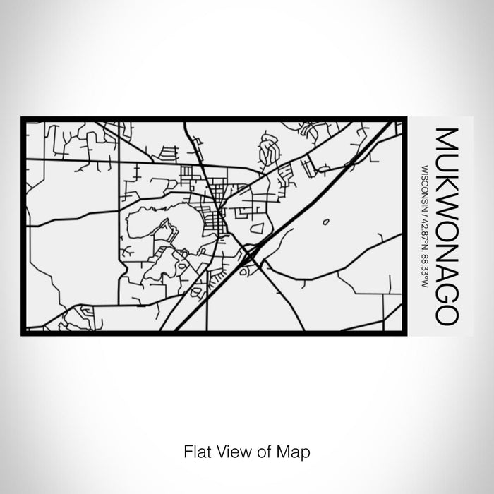 Rendered View of Mukwonago Wisconsin Map on 17oz Stainless Steel Insulated Cola Bottle in Stainless in Matte White