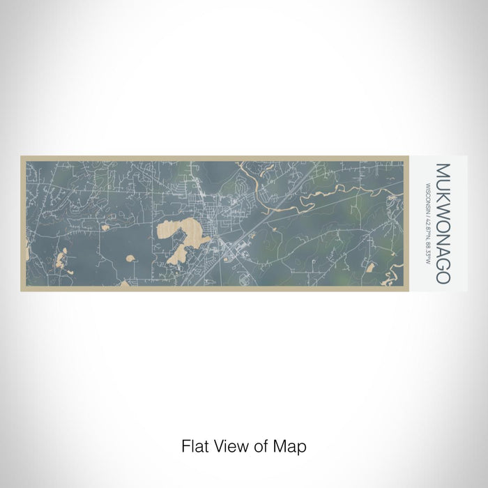 Rendered View of Mukwonago Wisconsin Map on 10oz Stainless Steel Insulated Cup in Afternoon with Sliding Lid