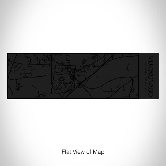 Rendered View of Mukwonago Wisconsin Map on 10oz Stainless Steel Insulated Cup in Matte Black with Sliding Lid