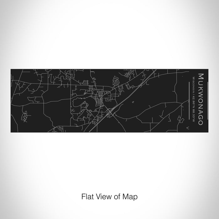 Rendered View of Mukwonago Wisconsin Map on 10oz Stainless Steel Insulated Cup with Sliding Lid in Black