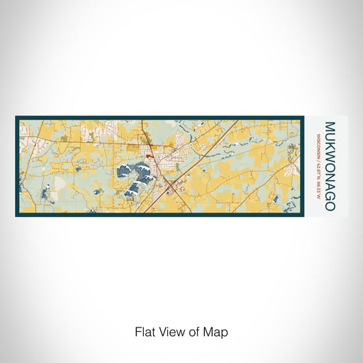 Rendered View of Mukwonago Wisconsin Map on 10oz Stainless Steel Insulated Cup in Woodblock with Sliding Lid