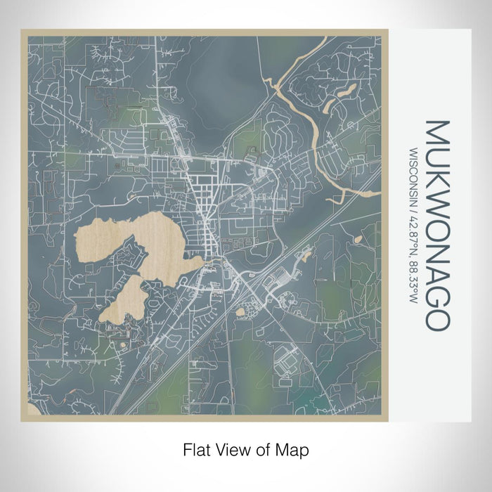 Rendered View of Mukwonago Wisconsin Map on 17oz Stainless Steel Insulated Tumbler in Afternoon Map Style