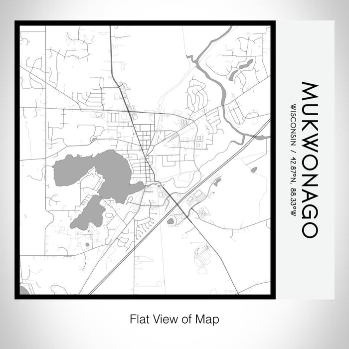 Rendered View of Mukwonago Wisconsin Map on 17oz Stainless Steel Insulated Tumbler in Classic Map Style