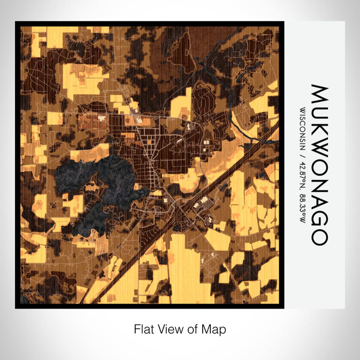 Rendered View of Mukwonago Wisconsin Map on 17oz Stainless Steel Insulated Tumbler in Ember Map Style