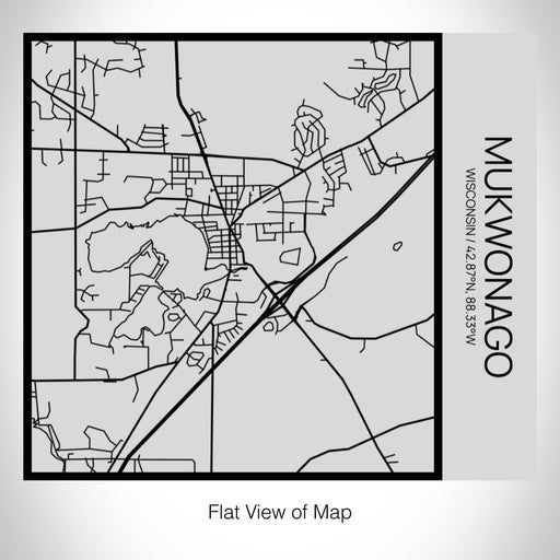Rendered View of Mukwonago Wisconsin Map on 17oz Stainless Steel Insulated Tumbler in Tactile Lines with Succulent in Background