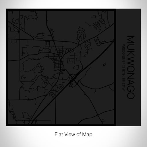 Rendered View of Mukwonago Wisconsin Map on 17oz Stainless Steel Insulated Tumbler in Matte Black with Tactile Lines