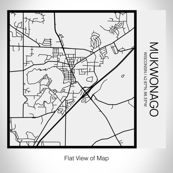 Rendered View of Mukwonago Wisconsin Map on 17oz Stainless Steel Insulated Tumbler in Matte White with Tactile Lines