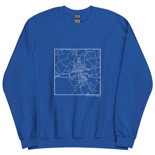 Mullins South Carolina  Map Unisex Crewneck Sweater with City inscription in Royal Blue