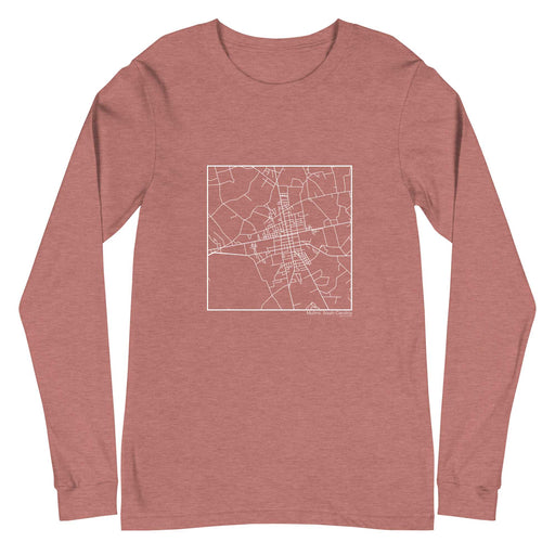 Mullins South Carolina  Map Unisex Long-Sleeve T-shirt with City inscription in Heather Mauve