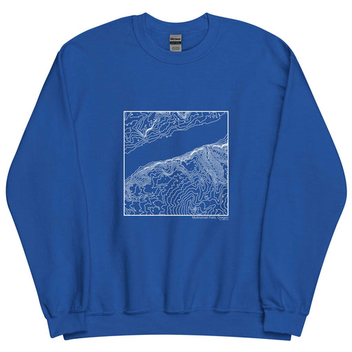 Multnomah Falls Oregon Topographic  Map Unisex Crewneck Sweater with City inscription in Royal Blue