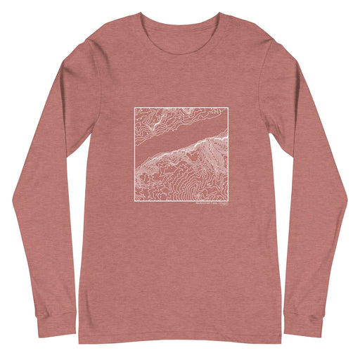 Multnomah Falls Oregon Topographic  Map Unisex Long-Sleeve T-shirt with City inscription in Heather Mauve