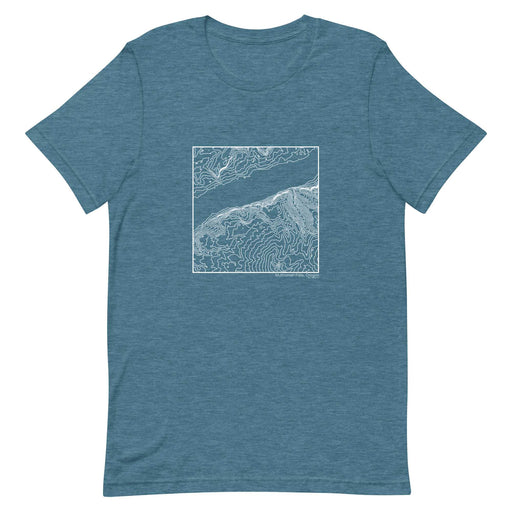 Multnomah Falls Oregon Topographic  Map Unisex T-Shirt with City inscription in Heather Teal