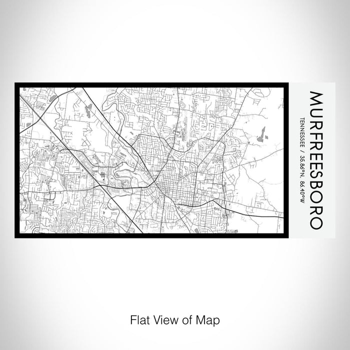 Rendered View of Murfreesboro Tennessee Map on 17oz Stainless Steel Insulated Bottle with printed classic style map