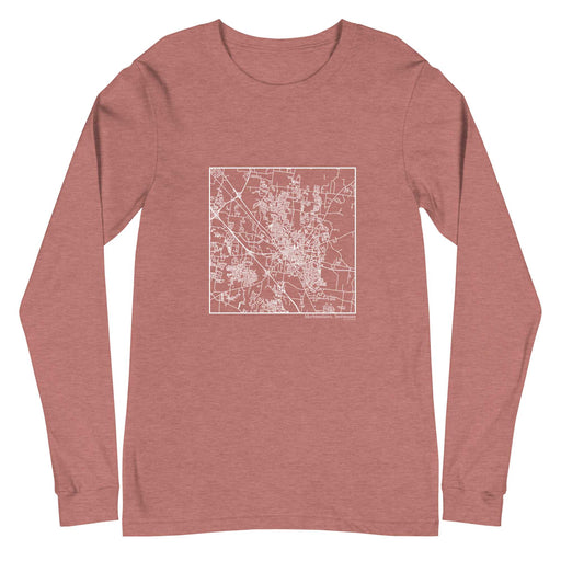 Murfreesboro Tennessee  Map Unisex Long-Sleeve T-shirt with City inscription in Heather Mauve