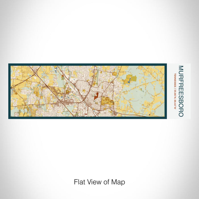 Rendered View of Murfreesboro Tennessee Map on 10oz Stainless Steel Insulated Cup in Woodblock with Sliding Lid