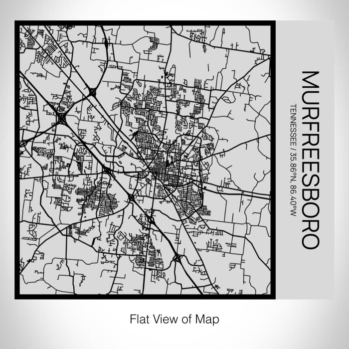 Rendered View of Murfreesboro Tennessee Map on 17oz Stainless Steel Insulated Tumbler in Tactile Lines with Succulent in Background